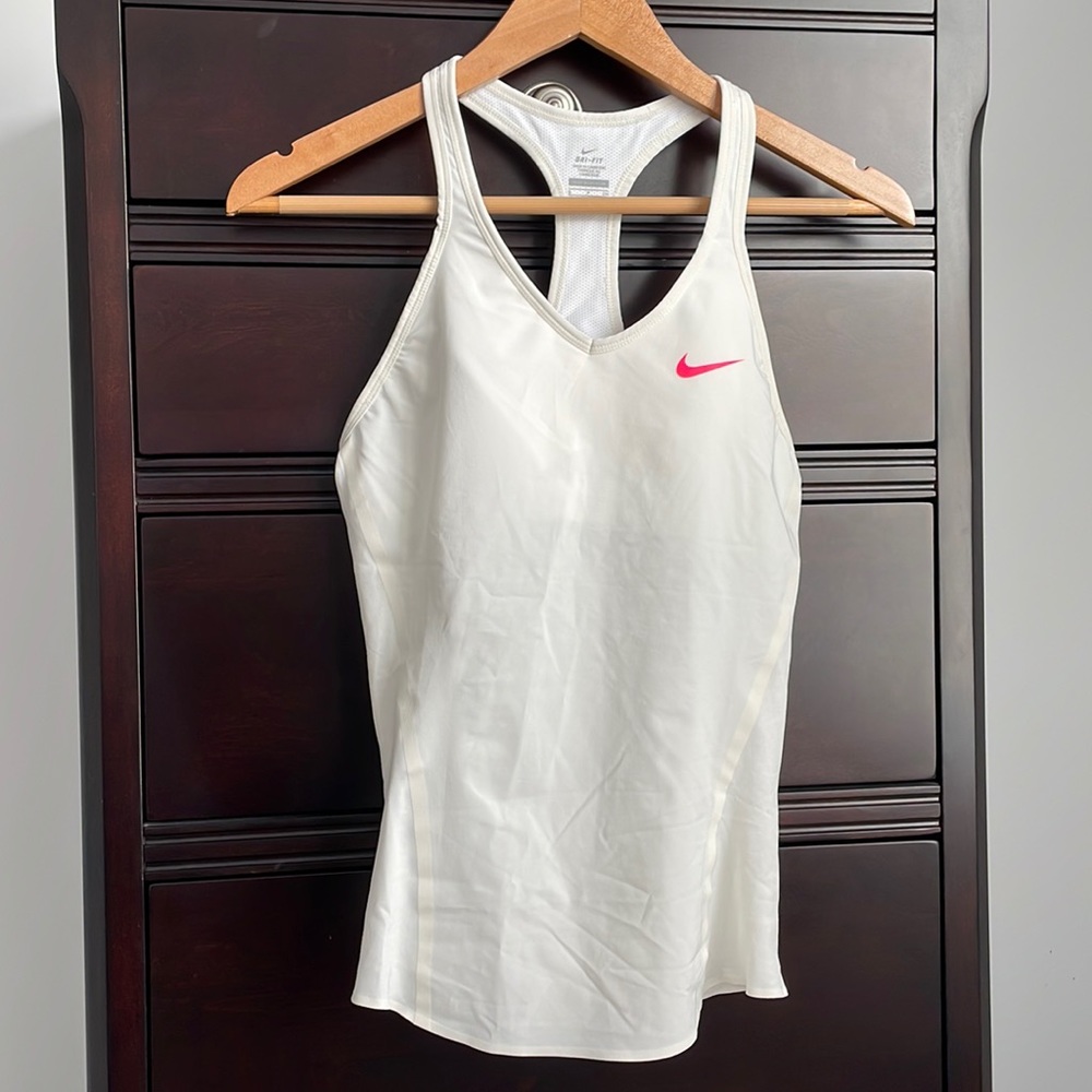 Nike Womens Premier Maria Sharapova Tank - Ivory/Hyper Punch Size S